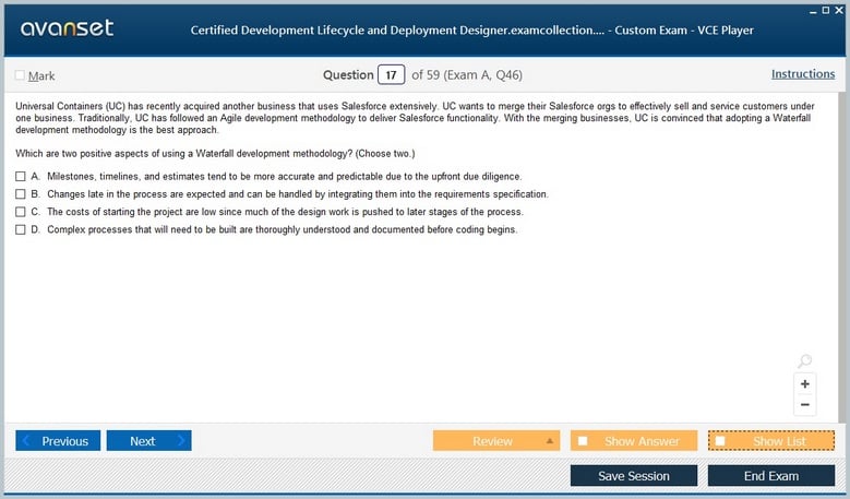 Certified Development Lifecycle and Deployment Designer Premium VCE Screenshot #2